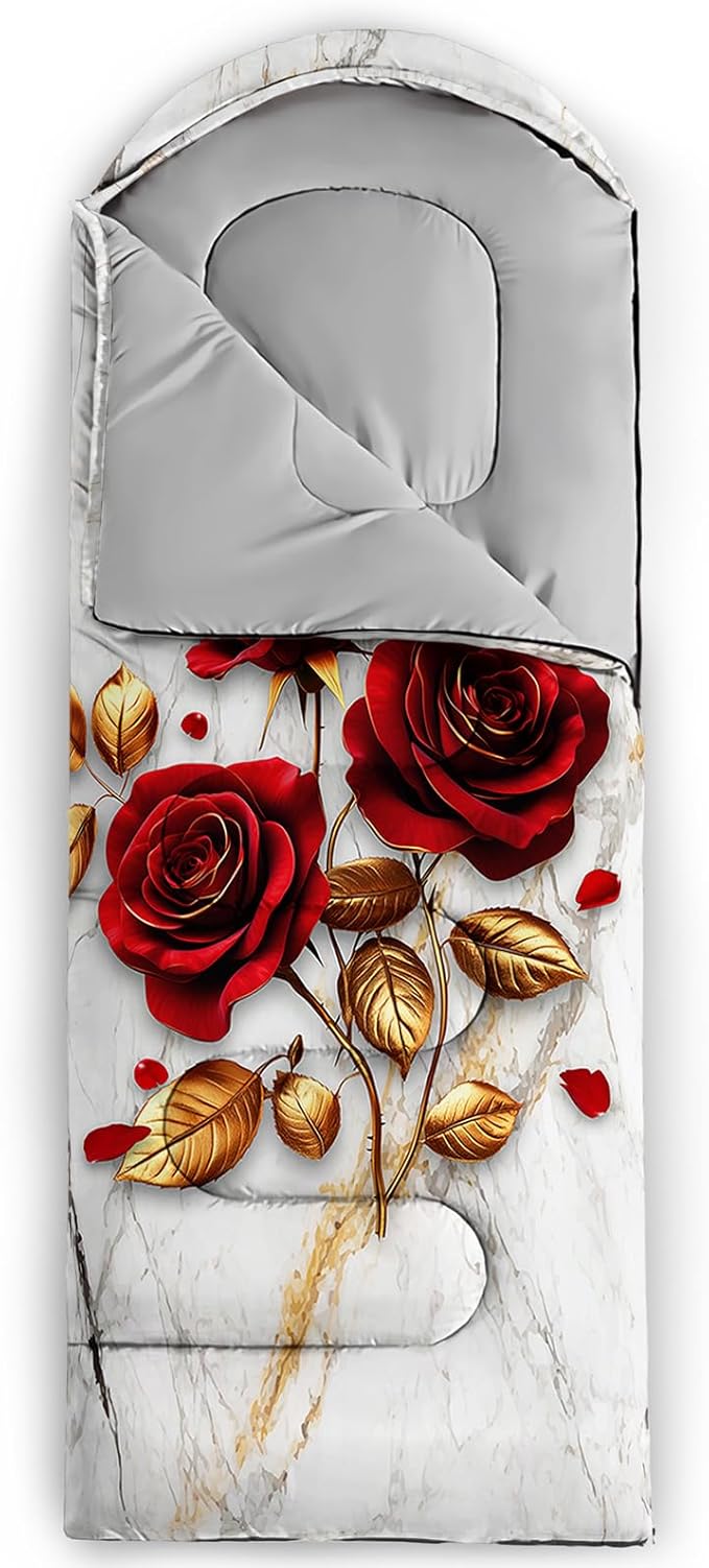 QOOMO Camping Sleeping Bags3 Season Warm &amp Cool WeatherLightweightWaterproof Sleeping Bags for Adults &amp KidsTravelingand OutdoorsCamping Gear Equipment
