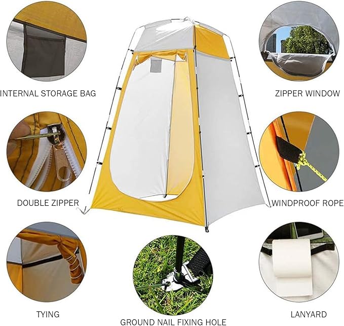 Pop-Up Changing Tent 190T 47x47x75 Changing Tent with Window &amp Door Camping Supplies with Windproof Rope &amp Peg Water &amp Sun Proof for Outdoor