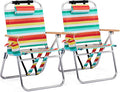 Bonnlo Lightweught 17 Backpack Beach Chair Tall Beach Chairs for Adults Portable with Adjustable Straps 3-Position Reclining Cup Holder High Beach Chairs for Beach