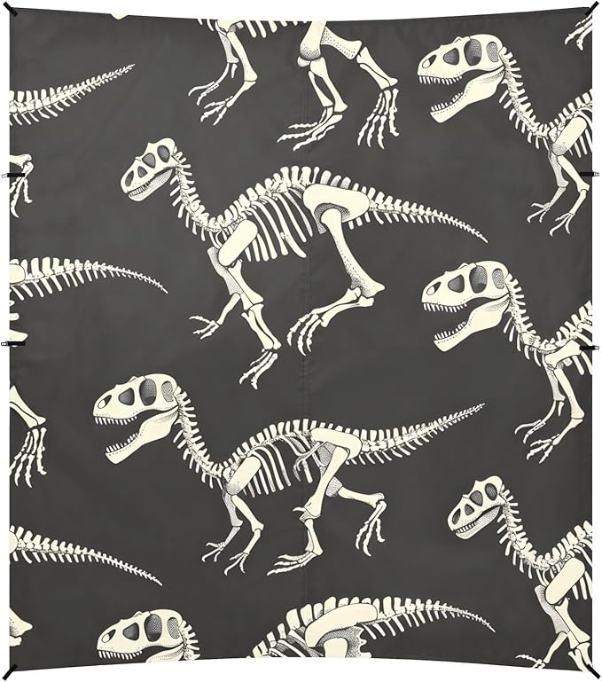 Dinosaur Skeleton Camping Sun Shelter Beach Tent Portable Beach Sun Shade Outdoor Canopy for Camping Trips Fishing Picnic