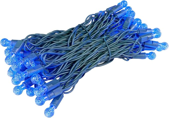 Novelty Lights 25FT 50 LED G12 Christmas String Lights Tree Lights Indoor Outdoor Commercial Grade LED Mini Light Set with 40000 Hours Rating Christmas Lights Christmas Tree Lights Blue