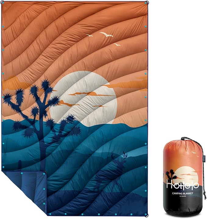 Camping BlanketPuffy Blanket Lightweight Packable Camping Blanket Outdoor Blanket for CampingTraveling Stadium Hiking Picnics