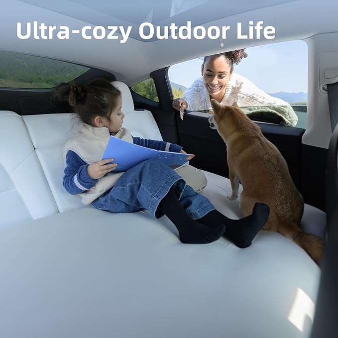 SUV Car Bed TPU Air Foam Inflatable Backseat Mattress Rearseat Camping CozyPad with Rechargeable Built-in Pump Portable Blow Up Travel Sleeping Mattress for Rav4 CRV