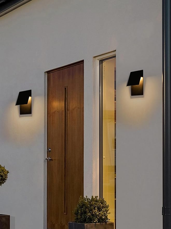 Outdoor Wall Lights Fixture 11”LED Modern Wall Sconce 12w Mate Black Exterior Porch Light Wall Mount Waterproof Patio Light Fixture for House Patio Front Porch Garage Commercial use