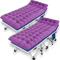 2 Pack Camping Cot with Comfortable Mattress 2 Person Cots for Sleeping Sleeping Cot Folding Cot with Carry Bag Camping Bed Heavy Duty for Home Outdoor Travel