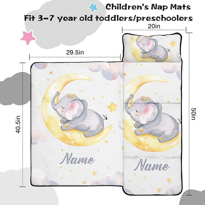 Toddler Sleeping Bag with Blanket &amp Pillow – Personalized Roll-Up Nap Mat with Custom Name for Kids