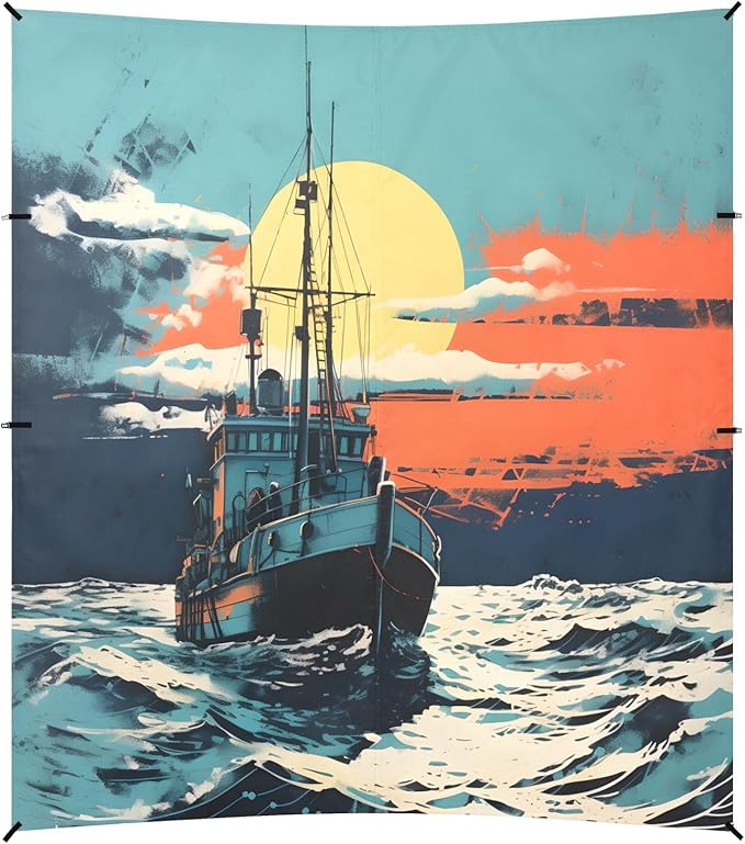 Camping Sun Shelters Ship Sailing in The Sunset Beach Canopy 126 * 110.2in