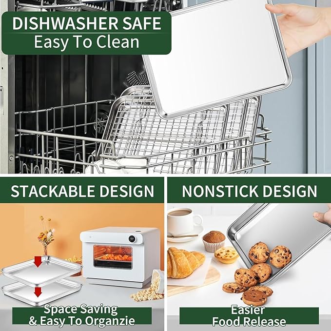 Baking tray and lugga rack set dimensions: 12 x 10 x 1 inch -