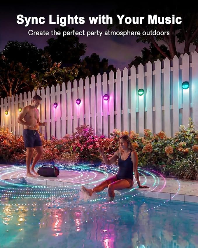 Lumary 12-24V Smart Low Voltage Deck Lights with Hub 4Inch RGB+CCT Outdoor Privacy Fence Lights IP65 Waterproof Landscape Lighting for Step Deck Patio Compatible with Alexa &amp Google 6Pack