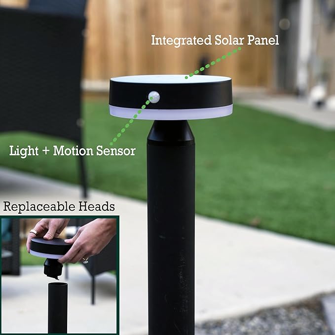20 Solar Landscape Lights - Outdoor Solar Lights for Yard - PIR Sensor &amp Two Light Modes - 50lm &amp 400lm - Rechargeable Battery Last Up to 55 Hours - 3000K - IP44 Weather Resistant - 4 Pack