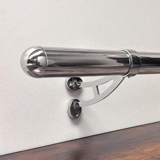 Outwater 2 Diameter x 12 Feet Long Stainless Steel Bar Mount Foot Rail Kit – Polished Chrome Finish with Domed End Caps