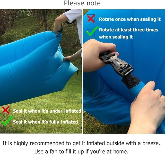 CCDXD Air Sofa Inflatable Lounger Inflatable Couch for Travelling Outdoor Camping Hiking Beach Parties Picnic Backyard Lakeside air Hammock Inflatable Lounger for Adults (Green)