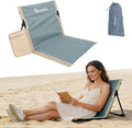 Extra Large Foldable Camping Chair with Cup HolderUltra-Light Portable Beach Chair with Carry Bag for Sunbathing Swimming Poolside Picnic Lawn Road Hiking Trips (Light Blue)