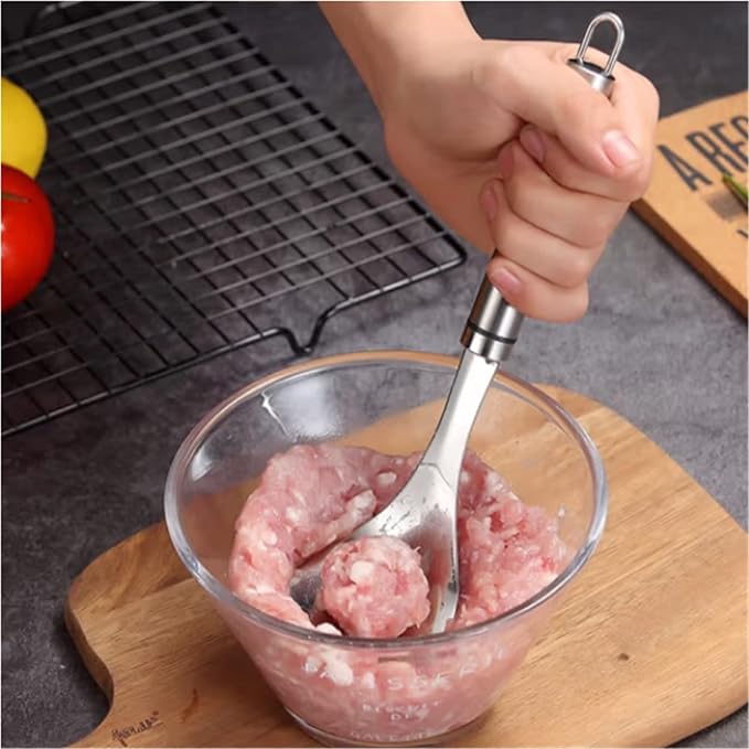 Meatball Maker Scoop Stainless Steel Meatball Maker Household Kitchen Press Fish Ball Spoon Ice Cream Baller Tool