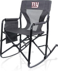 Picnic TIME NFL New York Giants Woodland Rocking Camping Chair with Storage Caddy Camp Chair for Adults (Charcoal Gray)