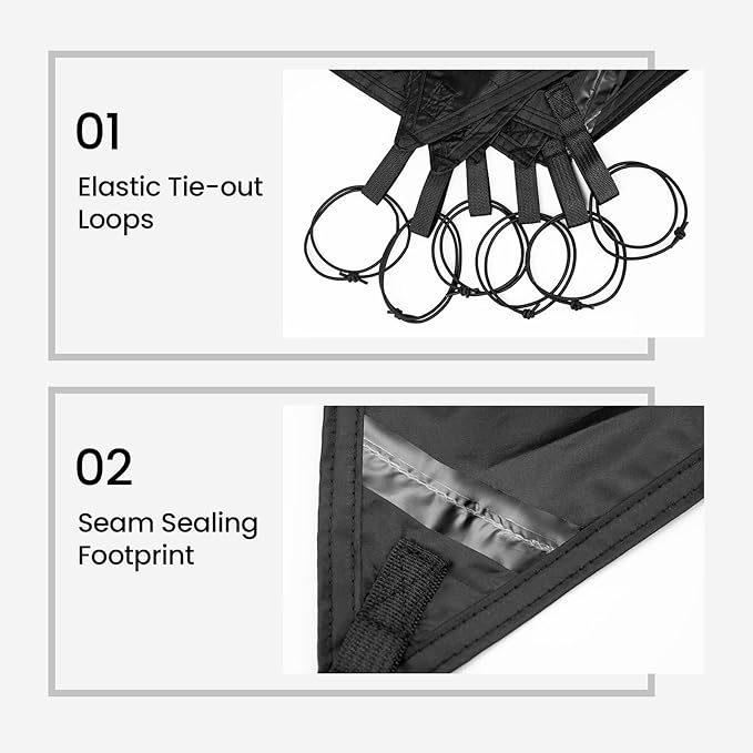 OneTigris Stella 2 Person Tent Footprint with Extra Vestibule Storage Cloth 2 PersonTent Groundsheet 3000mm Waterproof Ratings