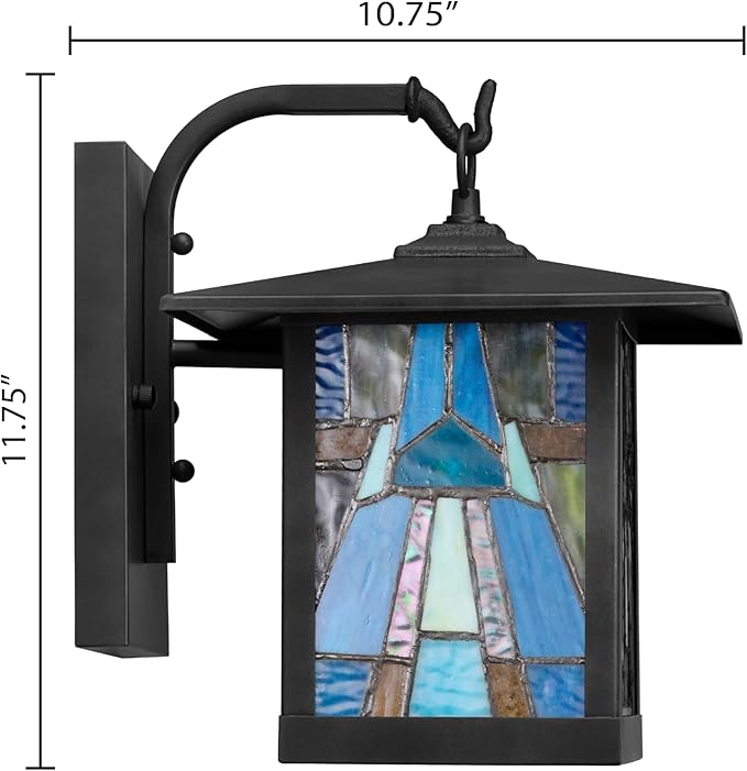 RIVER OF GOODS - 11.75 1-Light Aqua Mission Style Outdoor Wall Lantern Sconce