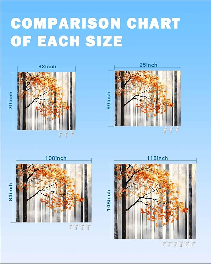 Beach Blanket Waterproof Sandproof Autumn Forest Watercolor Leaf Quick Drying Beach Mat with 4 Stakes Fog Abstract Black Tree Lightweight Picnic Blanket for Travel Camping Outdoor 108x84