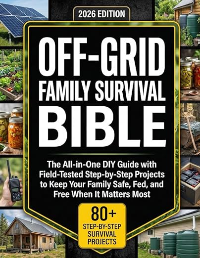 The Off-Grid Family Survival Bible: The All-in-One DIY Guide with Field-Tested Step-by-Step Projects to Keep Your Family Safe Fed and Free When It Matters Most