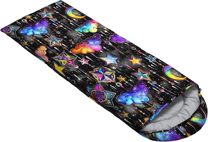 AILONEN Cartoon Camping Sleeping Bag for Boys Girls AdultsLightweight &amp Waterproof3 Season Warm &amp Cold WeatherPortablePrinted Sleeping BagTravelingCampingHiking