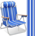 Sekey Aluminum Beach Chair for Adults with 5-Position Classic Lay Flat Lightweight Folding Backpack Beach Chair with 2 Cooler Bag Towel Bar Cup Holder &amp Phone Holder for Outdoor Camping Lawn