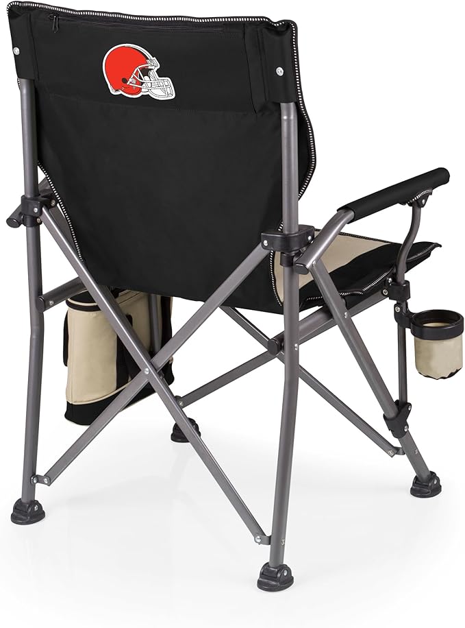 Picnic TIME NFL Unisex-Adult NFL Outlander Folding Camping Chair with Cooler Heavy Duty Beach Chair