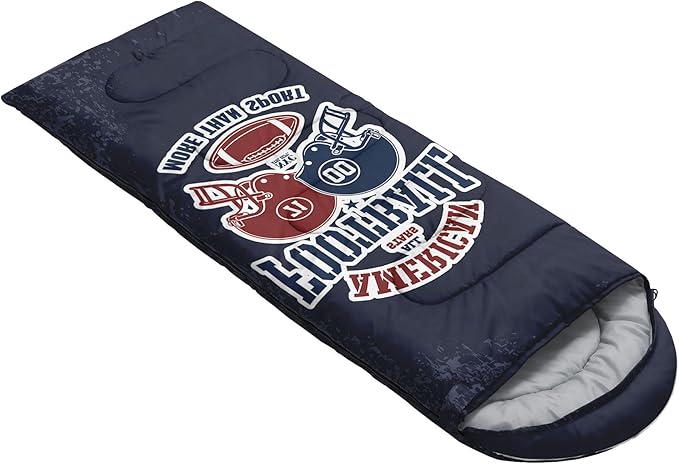 Kids Sleeping Bag for Boys GirlsRocket Moon Print-Lightweight Warm Portable Outdoor Indoor-Waterproof Cold Weather Resistant Sleeping Bag for Camping Hiking