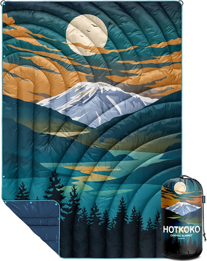 Camping BlanketLightweight Puffy Printed Camping Blanket Packable Outdoor Blanket for CampingTraveling Stadium Hiking Picnics
