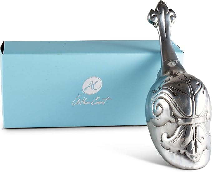 Fleur de lis Ice Scoop Polished Aluminum Arthur Court Designs
