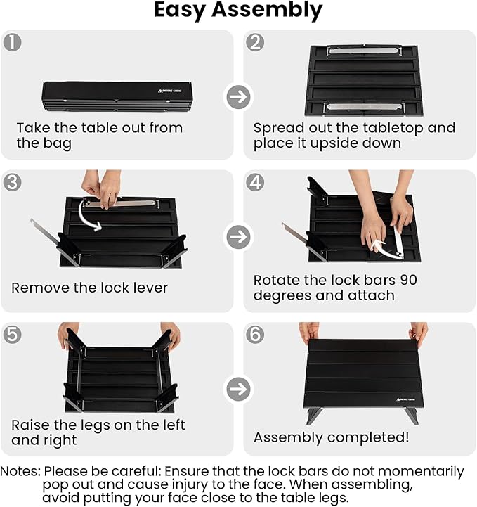 ONETIGRIS Ultralight Backpacking Table Compact Pop-Up Folding Table for Camping Hiking Beach Picnic Travel