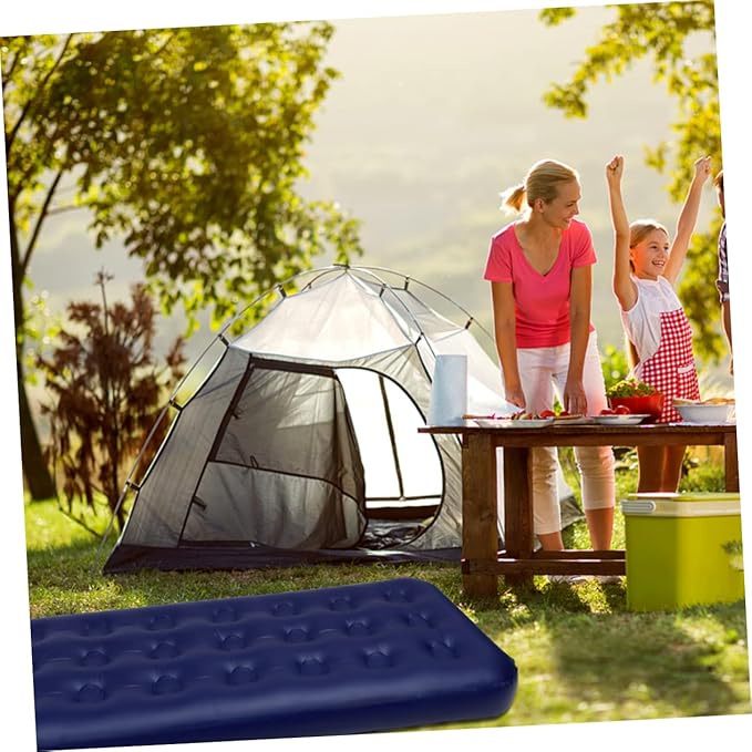 Mipcase 1Pc Inflatable Air Mattress Bed Portable Single Camping Cushion Foldable Travel Mat for Outdoor Use Odorless Breathable Easy to Clean for Camping and Road Trips