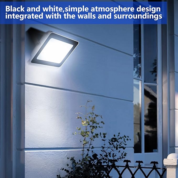 UFOND 10000 Lumens LED Flood Lights100W Outdoor Waterproof Floodlights Lighting Angle AdjustablePortable Light with Plug for GarageYardGardenPorch(2 Pack)