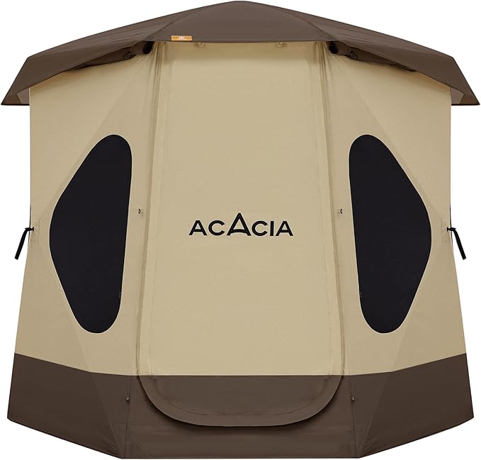 Acacia Camping Tent Pop Up Camping Tent with 8 Windows and Footprint Waterproof Windproof Easy Setup Hub Tent for Family Camping Hiking and Glamping