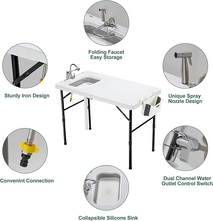 Outdoor Foldable Fish Cleaning Table
