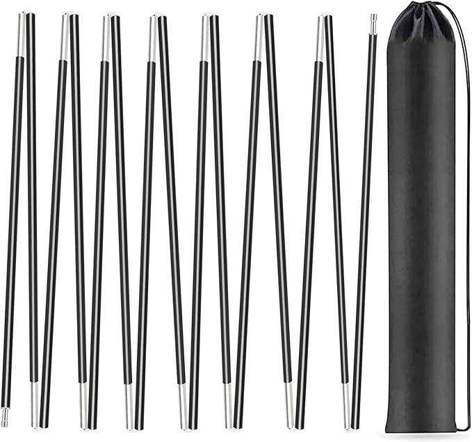 Aluminum Tent Poles ReplacementFits Both Female and Male Ends7001 T6 Lightweight Tent Rod Repair Kit for Camping Hiking Backpacking Tent (20ft 0.4in)