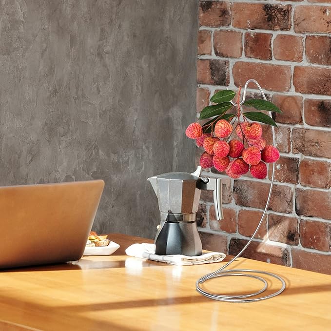 Banana Holder Stand Multifunctional Banana Stand for Kitchen Counter Stainless Steel Banana Rack with Hooks for Hanging Bananas Grapes Longan and Other Fruits Silver 12.6 * 5.7 Inch