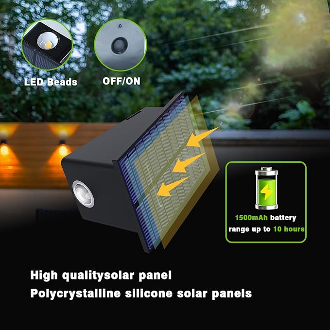 Solar Wall Lights OutdoorUp and Down Solar Wall Light with Dusk to DawnHigh Brightness Exterior Wall LightingIP65 Waterproof Solar Outdoor Wall Lights for House Wall(Warm White 4PC)