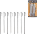CAMPINGMOON 7.87-inch 8pcs Martensitic Stainless Steel 420J2 Hardened Forged Tent Stake Power Peg Ideal for Hard Ground R-20-8P…