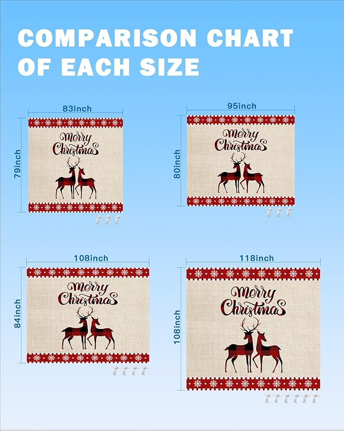 Beach Blanket Waterproof Sandproof Merry Christmas Elk Red Buffalo Plaid Quick Drying Beach Mat with 4 Stakes Winter Snowflake Cute Animal Lightweight Picnic Blanket for Travel Camping 83x79