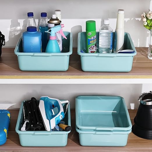 Kiddream 5 Pack 8 Liter Bus Tub Plastic Wash Tubs Mint Green