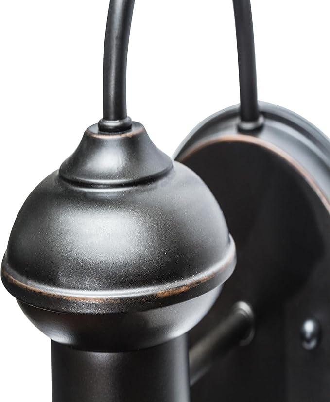 Globe Electric 40190 1-Light Indoor/Outdoor Wall Sconce Oil Rubbed Bronze Wall Lighting Wall Lamp Dimmable Kitchen Sconces Wall Lighting Porch Light Patio Décor Bulb Not Included