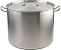 Winco Heavy-Duty Stainless Steel Stock Pot with Cover 60 Quart