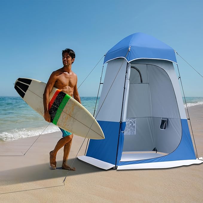 Camping Shower Tent 7.9 FT Extra Tall Oversize Privacy Tent Portable Outdoor Bathroom Toilet Tent with Floor Easy Set Up Privacy Shelter for Dressing Hiking Fishing UPF50+