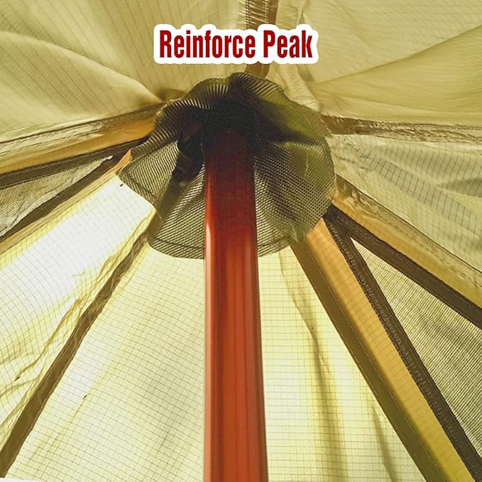 PRESELF 2-3 Person Tipi Hot Tent Version2 with Stove Jack for Hunting Bushcraft Lightweight Standing Room Teepee Backpacking Camping Hiking