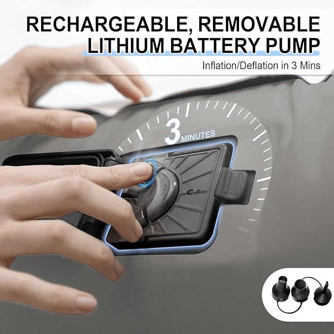 Queen Size Air Mattress with Built in Pump 18'' Raised Blow Up Bed Inflatable Mattress for Camping &amp Travel 3-Minute Quick Inflation/DeflationThick Velvet Texture Waterproof18'' Grey