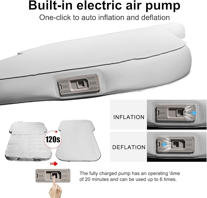 Air Mattress Compatible with R1S Camping Bed Rear Trunk Inflatable Bed Cushion Mattress fit for Rivian with Electric Pump for R1S Accessories
