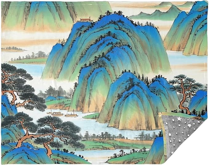Soft Throws Chinese Ink Painting Mountain Blankets &amp Throws 50'' x 70''