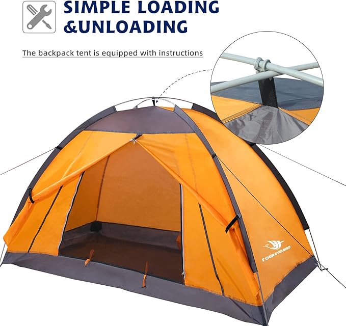 7.2 × 4 × 4 Feet Single Backpack Tent Waterproof Camping and Hiking Tent can be Used by One Person Light and Durable