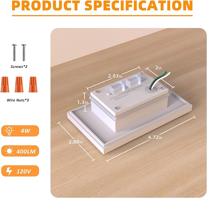 Motion Sensor Stair Lights Indoor Outdoor 5CCT Dimmable LED Step Lamp with Switch 4W 300LM 2700K-6500K IP66 Waterproof Hardwired 120V Stairway Staircase Walkway Lighting- White 12 Pack ETL