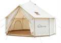 DANCHEL OUTDOOR B6 Luxury Glamping Wall Tent w/Stove Jack No Center Pole Higher Side Wall 900D Flame Retardant Oxford for 4 Season 4-6 Person Family Yurt Cabin Glamping Camping13ft/16.4ft